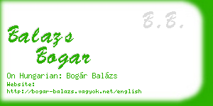 balazs bogar business card